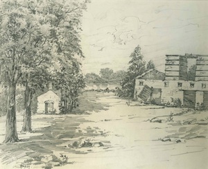 Abandoned Lime Kiln at Rhine Mills (Baum drawings)