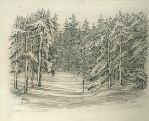 Terry Andrae State Park in a Winter Setting (Baum drawings)