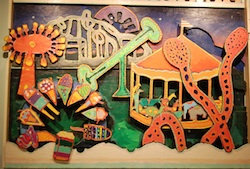 Carnival scene mural