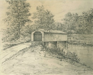 Covered Bridge in Ozaukee County (Baum drawings)