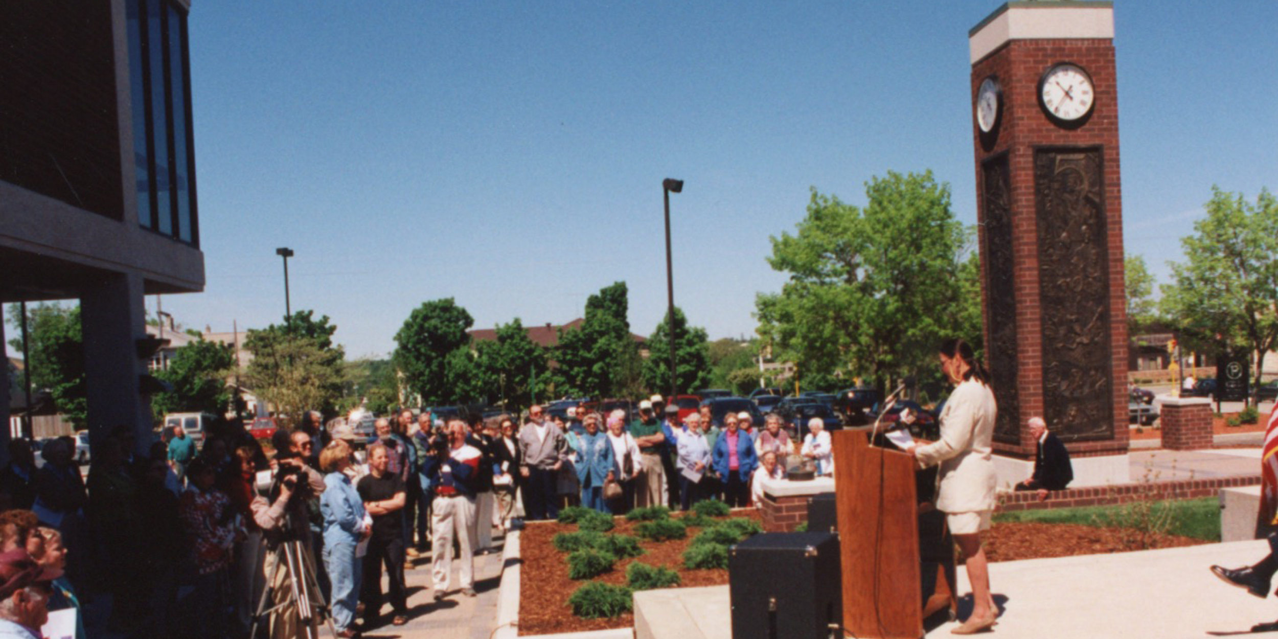 Photo of the 1997 building centennial ceremony.