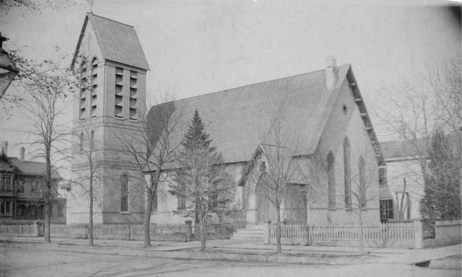 A photo of Grace Episcopal Church in Sheboygan in 1890.