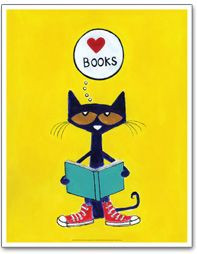 Pete the Cat loves books