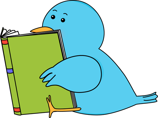 Bird reading a book