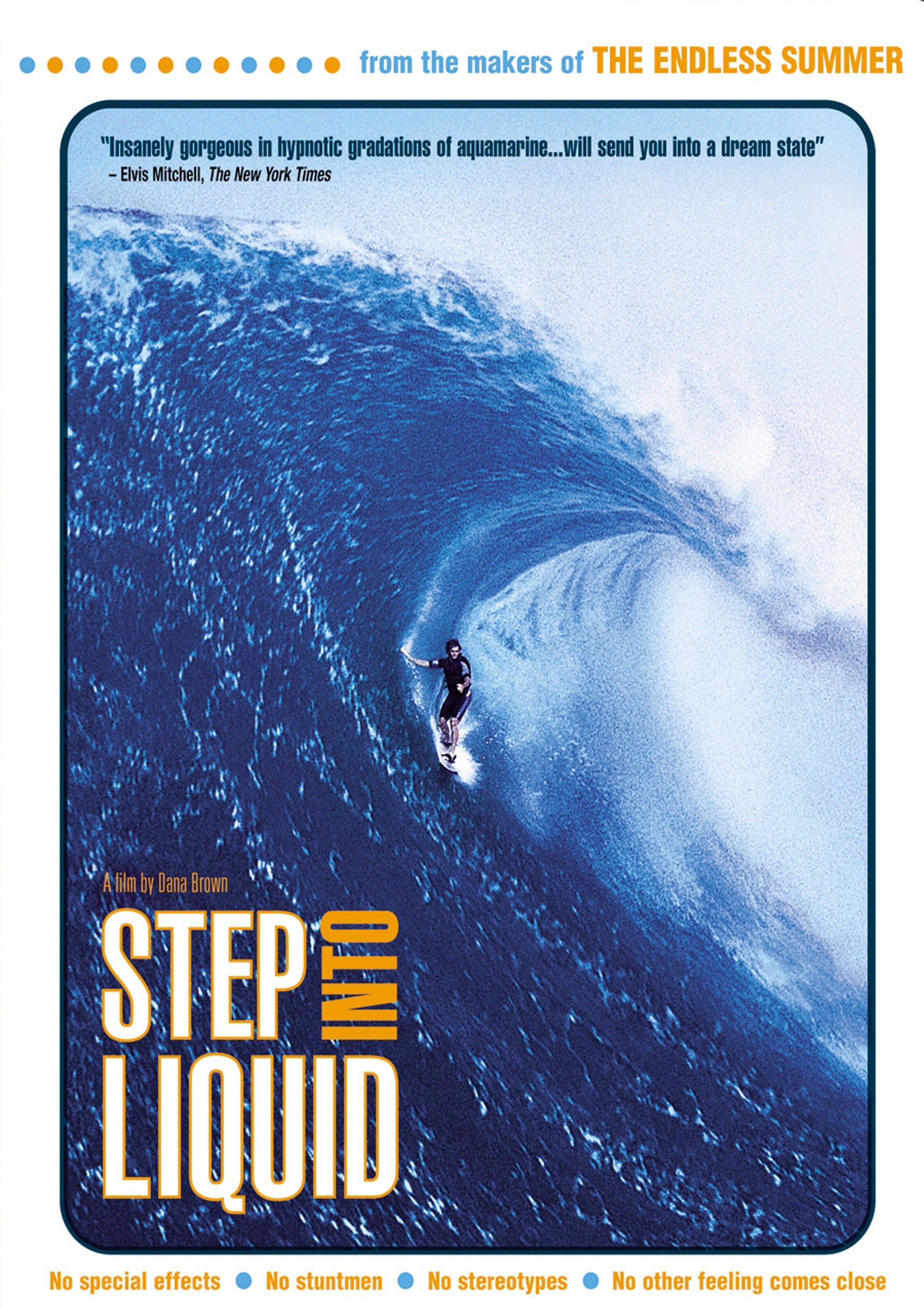 Movie poster for Step into Liquid with surfer dropping into sick pipe