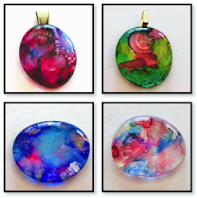 examples of alcohol ink jewelry