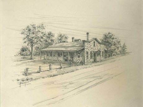 Drawing of house from Baum collection