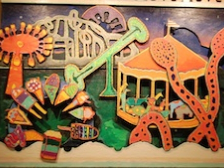 Carnival scene mural