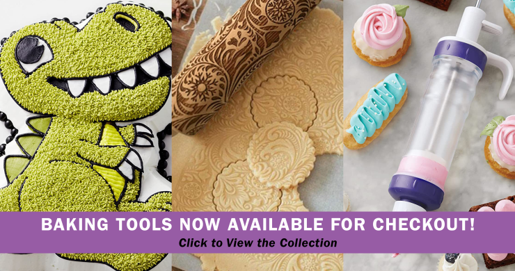 "Baking tools now available for checkout"