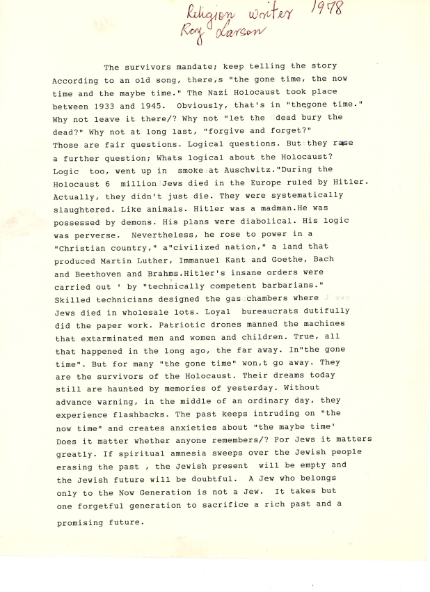 Roy Larson's- The Survivors Mandate