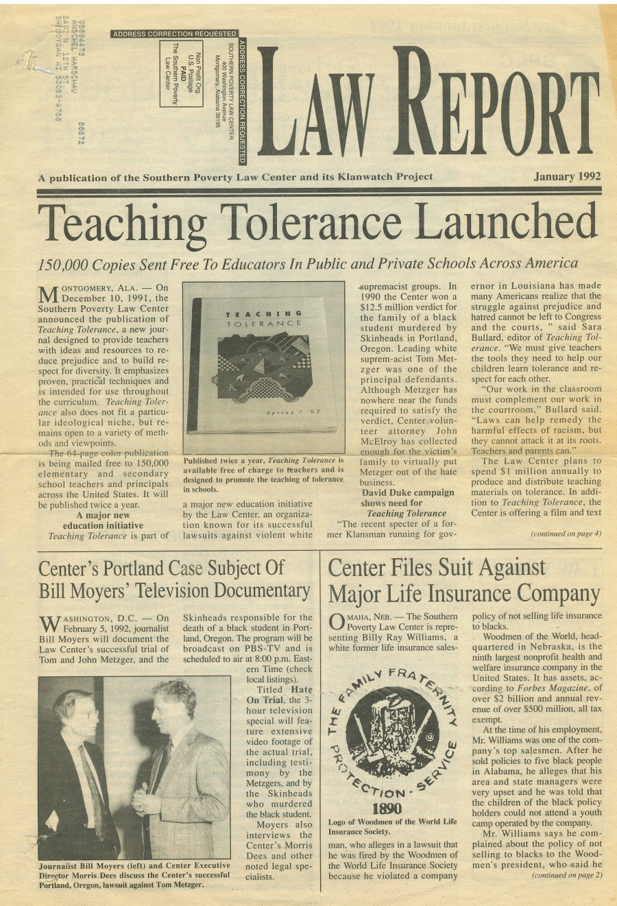 Article- Teaching Tolerance Launched p1