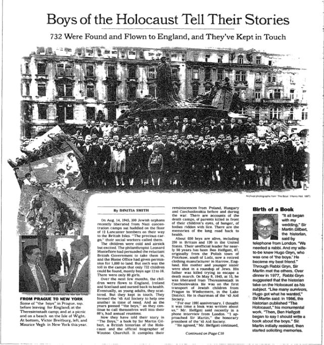 Article- Boys of the Holocaust Tell Their Stories
