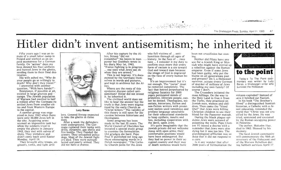 Hitler Didn't Invent Antisemitism; He Inherited It