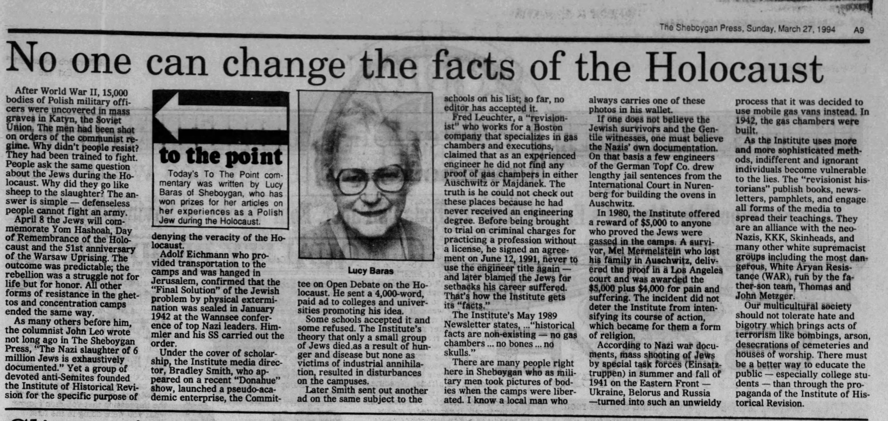 No One Can Change the Facts of the Holocaust