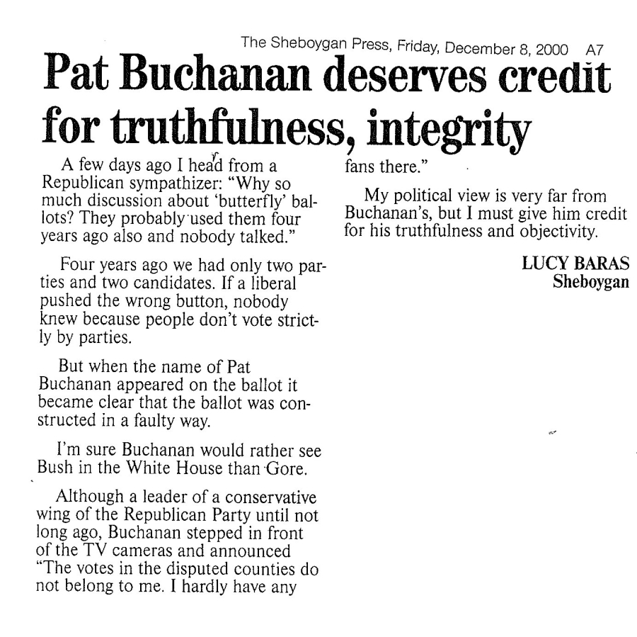 Pat Buchanan Deserves Credit for Truthfulness, Integrity