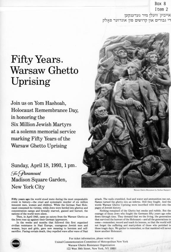 Fifty Years. Warsaw Ghetto Uprising