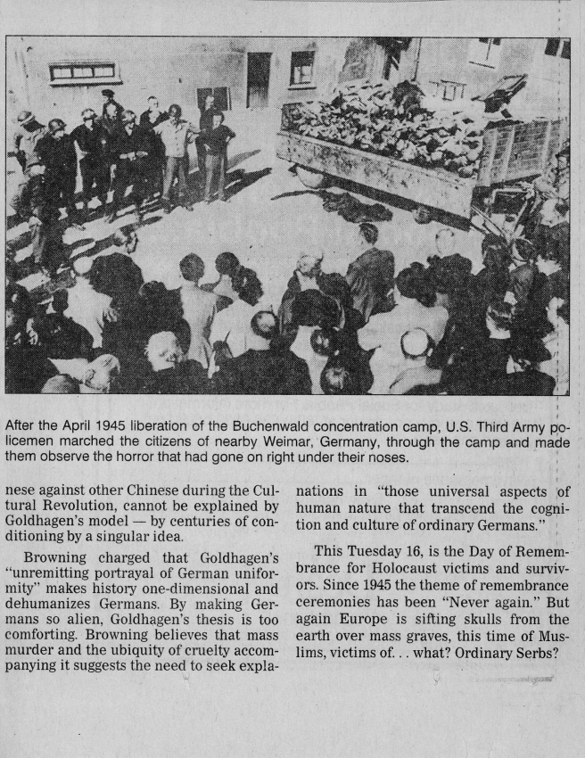 Holocaust Begs Study of Question Why