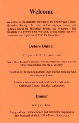 Sheboygan County Historical Museum Quarterly Meeting Program p2