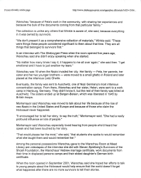 Article- "Holocaust Survivor Fela Warschau Dies