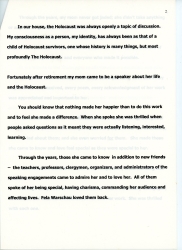 Tribute to Fela Warschau speech