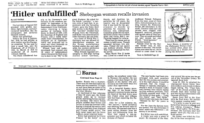 'Hitler Unfulfilled': Sheboygan Woman Recalls Invasion