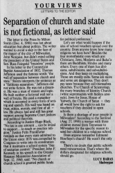 Separation of Church and State Is Not Fictional, As Letter Said