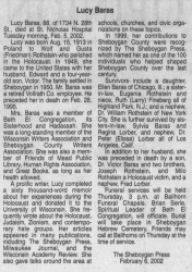 Lucy Baras Obituary