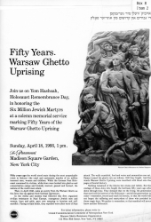 Fifty Years. Warsaw Ghetto Uprising