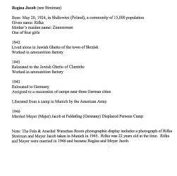 Regina Jacob Timeline